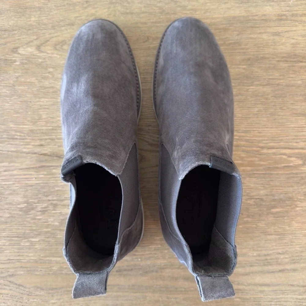 Clae Richards Vibram Chelsea Boots-Umber Waxed Dark Charcoal Suede-Men's Size 11